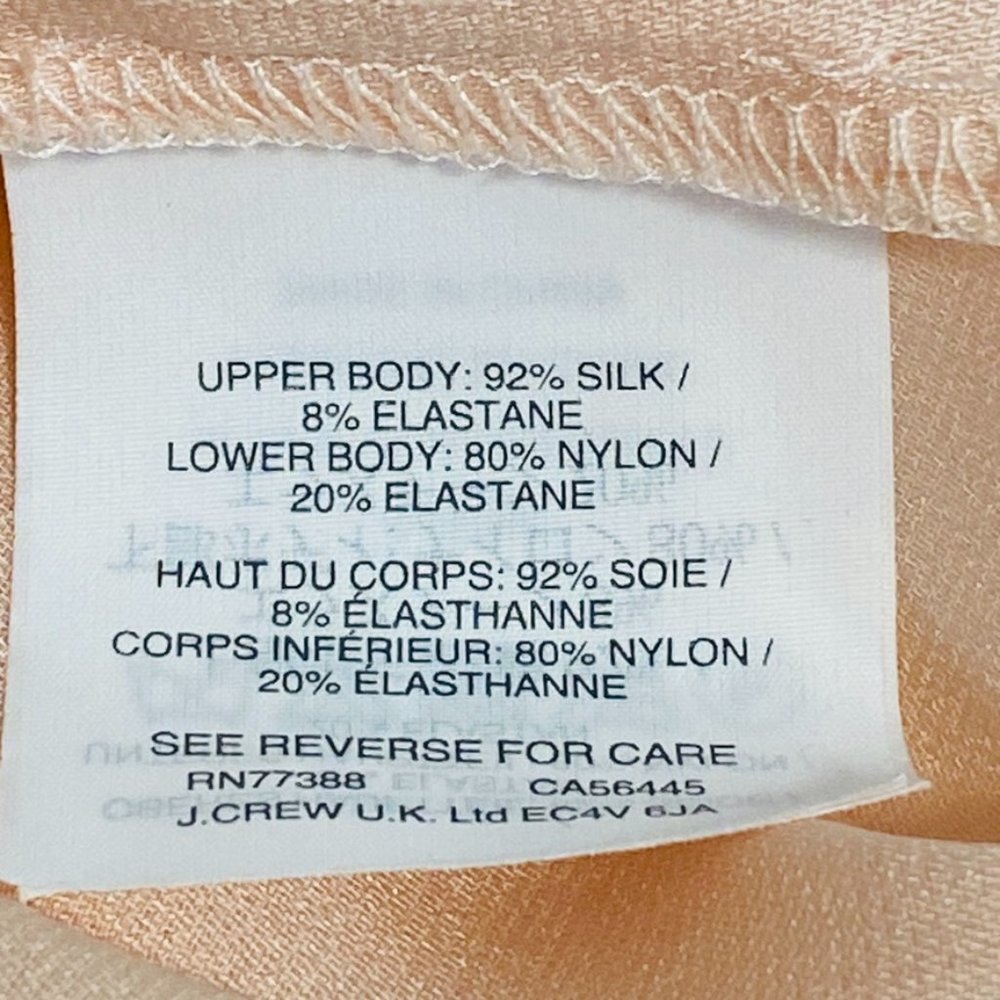 J.CREW Ashton Light Pink Stretch Silk Bodysuit  size 8 - Picture 9 of 11